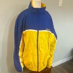 Tommy Hilfiger L vintage windbreaker jacket blue yellow white men full zip
